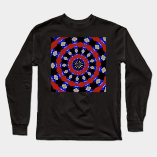 Red Gray Blue Kaleidoscope Long Sleeve T-Shirt